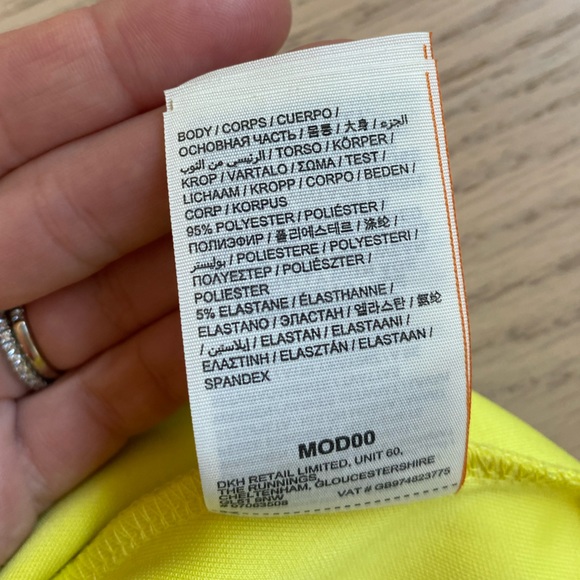 Superdry Premium Scuba Neoprene Dress, Mini, Neon Yellow, Sleeveless, Women's XS - Picture 11 of 12